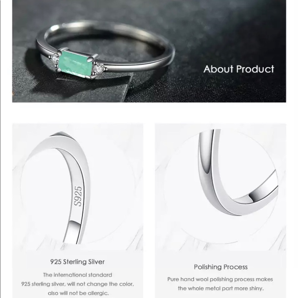 New 925 Sterling Silver Paraiba Tourmaline Ring - Picture 6 of 6